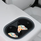 Flowers Absorbent Car Coasters for Cup Holders,2 Pack 2.56" Ceramic Coasters with Cork Back and Finger Slot, Auto Accessories for Women & Men.