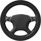 Leopard Grey Animal Leather Steering Wheel Cover Car Accessories Cute for Women Girls Girly Universal 15 Inch Neoprene Auto Interior Decor Anti Slip Car Truck Protector