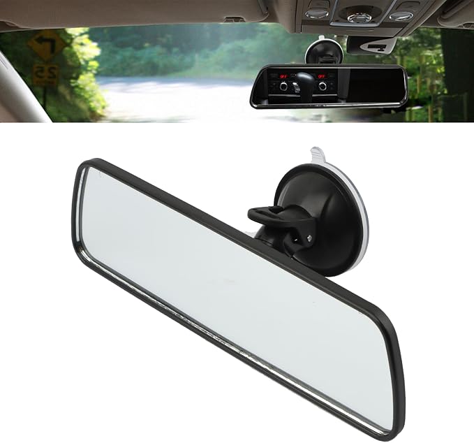 Interior Rear View Mirror with adhesive Suction Cup, Blind Spot Checker for Driving Test, Stick on Universal Inside Rearview Mirror with Wide Angle Mounted on Windshield(7.87 x 2.36 inch)