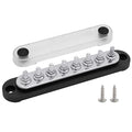 8 x M5 (#10) Studs Power Distribution Block Bus Bar 12V, 5.9" HD 120A Marine BusBar Battery Distribution Block W/Cover for Car Boat Solar (Black)