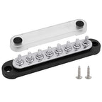 8 x M5 (#10) Studs Power Distribution Block Bus Bar 12V, 5.9" HD 120A Marine BusBar Battery Distribution Block W/Cover for Car Boat Solar (Black)