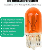 25PCS T10 12V 5W Car Turn Signal Light Bulbs, Clear Flat Foot Vehicle Side Marker Lamp Bulbs, Auto Interior Amber Headlight Bulbs Accessories, Universal for SUV, Sedan, Truck (Orange)