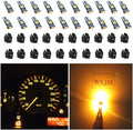 74 Led Bulb Dash Lights Super Bright T5 2721 37 286 Wedge PC74 Twist Socket Automotive Instrument Panel Gauge Light Kits Cluster Shift Indicator Bulbs Amber Yellow Pack of 20