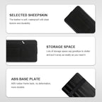 Sun Walker Car Sun Visor Organizer, Suede Leather Visor Storage Pouch Holder with Net Zipper, Multi-Pocket Vehicle Sunshade Organizer for Eyeglasses Card License Registration (Black)