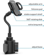 Phone Holders for Your Car, Cup Holder Phone Mount, Universal Adjustable Gooseneck Cup Holder Cradle Car Mount for iPhone 17/16/15/14/13/12/11/Pro Max/X/Xs/XsMax/8/8Plus,Samsung,Huawei,LG, Sony(Black)