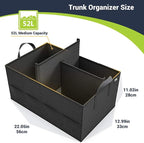 Trunk Organizer for Car, Car Organizer, 8 Mesh Pockets Trunk Organizer for SUV, Non-Slip Bottom, Storage Organizer for Sedans, Van, Jeep, Grocery, 2 Compartments, Black 22"x13"x11"