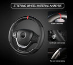 Carbon Fiber Steering Wheel Cover, Universal 15 inch Breathable Microfiber Leather Steering Wheel Covers for Men and Women, Anti Slip Car Interior Accessories, Black