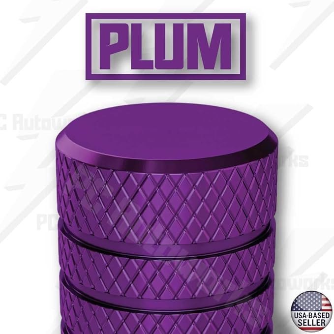 Aluminum Tire Valve Stem Caps – Anti-Rust, Premium Anodized Aluminum, Corrosion-Resistant, Easy Install, Universal Fit for Car, Truck, Bike, SUV – 1 Pack/Set of 4 (Plum Purple)