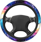 Galaxy Purple Blue Neoprene Steering Wheel Cover for Men Women Anti-Slip Elastic Steering Wheel Protective Cover 15in Universal Car Accessories Fit Cars, SUVs, Auto
