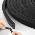 Rubber Edge Trim 1/8" U Channel Sheet Metal Edge Protector Door Seal Strip Guard Weather Resistance Fits for Car Doors Steel Plates Glass Hatches Table Corners(100 Feet Long, Black)