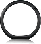 D-Shaped Flat Bottom Steering Wheel Cover for Women Girl - Stylish Car Accessory (Full Black)