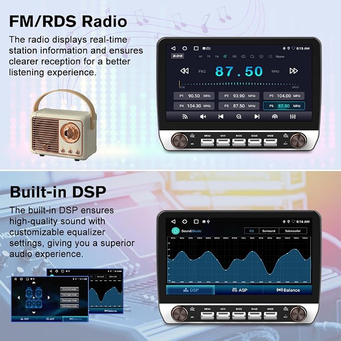 Car Radio Stereo for Chevy Chevrolet Silverado 2007-2013 Tahoe Equinox GMC Sierra Yukon Android 13 with CarPlay Android Auto Bluetooth