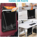 50 Pcs Disposable Car Trash Bags – Leakproof & Odor-Lock 2 Gallon Hanging Auto Garbage Bags – Hanging from Headrest/Easy Stick-On Trash Can for Car, Truck, SUV, Travel & Ride-Share