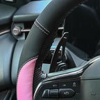 Microfiber Leather Steering Wheel Cover Universal 15 inch(Pink)