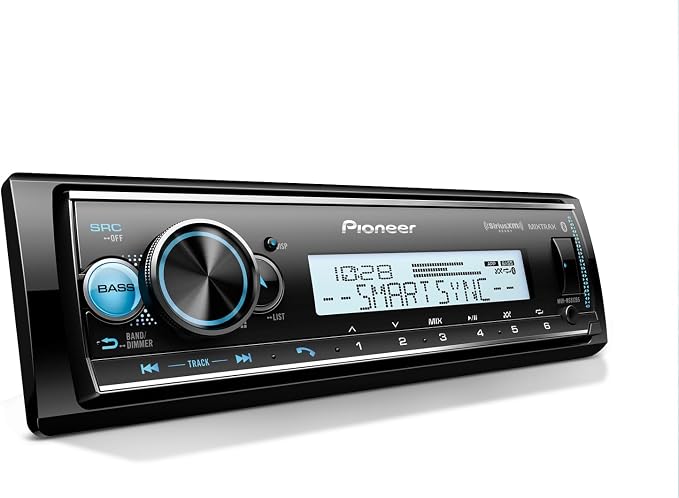 MVH-MS512BS Marine Digital Media Receiver – Bluetooth, SiriusXM, USB, FLAC, Conformal Coating, Color Change, White Display for Outdoor, AM/FM Radio, Hi-Volt RCA, iPhone/Android Compatible