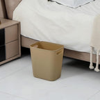 Plastic Small Trash Can Wastebasket, Garbage Container Basket for Bathrooms, Laundry Room, Kitchens, Offices, Kids Rooms, Dorms, 3.5 Gallon, Khaki | Compact Sturdy Garbage Can for Bathroom, Laundry Room, Kitchen, Office, Kids Room, Dorm, Durable...