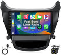 Linux Car Radio for Hyundai Elantra 2014 2015 2016 Fast Boot Stereo with Wireless Carplay Android Auto, 9 Inch Touch Screen Built-in Bluetooth SWC MirrorLink Backup Camera MIC