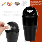 Cup Holder Trash Can for Car, Leakproof Vehicle Back Seat Garbage Can Mini Portable Trash Bin with Lid, Universal Smellproof Cup Holder Garbage Bin for Cars Trucks SUVs (Black)