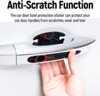 8PCS Car Door Handle Scratch Protectors,3D Patterned-Marking，Anti Scratch, Automotive Door Handle Paint Protective Film Cover Accessories, Universal for Most Cars (Black-Pink)