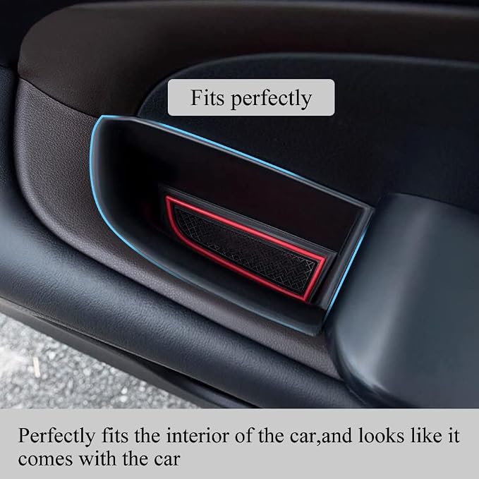 Front Row Door Oragnizer Compatible with Toyota Highlander 2014 2015 2016 2017 2018 2019 Armrest Phone Container Door Handle Pocket ABS Grab Tray Insert Glove Pallet