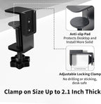 3-in-1 Desk Organizer - Large Desk Cup Holder Clamp, Pencil Holder and Phone Stand - Detachable Anti-Spill Table Cup Holder, Office & PC Gaming Desk Accessories for Cup, Phone and Pen (Black)