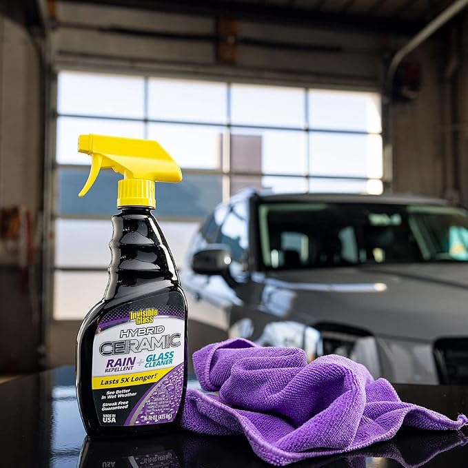92183-4PK Hybrid Ceramic Rain Repellent and Glass Cleaner – Cleans & Protects Car Windows and Windshields with Long-Lasting Water-Repellent Si02 Technology – 16 fl oz (Pack of 4)