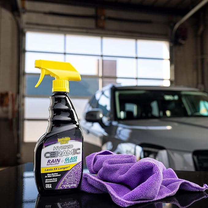 92183 Hybrid Ceramic Rain Repellent and Glass Cleaner – Cleans & Protects Car Windows and Windshields with Long-Lasting Water-Repellent Si02 Technology – 16 fl oz