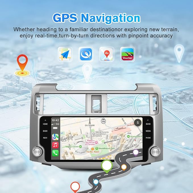 Car Radio Stereo Upgrade Android 13 for Toyota 4Runner 2010-2023 Head Unit with Wireless CarPlay Android Auto