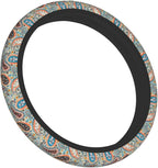 70s Disco Shirt Paisley Steering Wheel Cover Car Accessories Cute for Women Girls Girly Universal 15 Inch Neoprene Auto Interior Decor Anti Slip Car Truck Protector