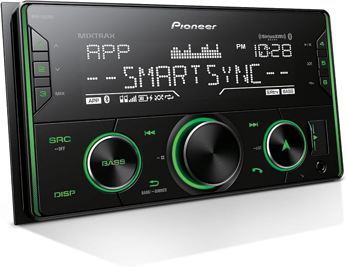 MVH-S622BS Double Din Digital Media Receiver – Bluetooth, SiriusXM, Color Change, USB, FLAC, Voice Control, 50W x 4 Output, 13-Band EQ, AM/FM Radio, Hi-Volt RCA Preouts