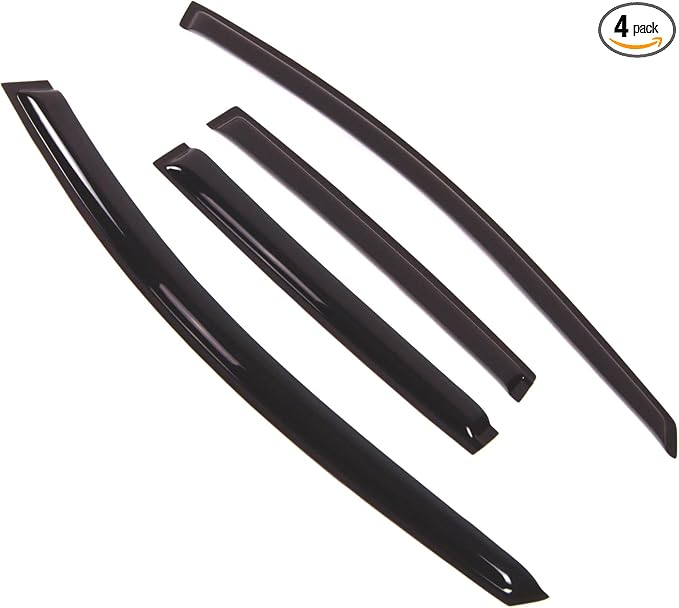 Outside Mount Window Vent Visors Rain Guards Compatible with Nissan Versa 2007-2011 | Side Window Wind Deflectors Rain Shields | Smoke Tinted, 4 Pcs Set, DGWV-360