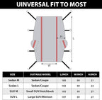 Half Car Cover Top SUV, Windshield Cover for Ice and Snow with Cotton Liner, Hail Protector Car Cover Waterproof All Weather for Snow, Sun, Rain, Dust, UV Protection Fit SUV L