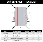 Half Car Cover Top, Windshield & Sunroof Cover for Ice and Snow with Cotton Liner, Hail Protector Car Cover Waterproof All Weather for Snow, Sun, Rain, Dust, Fit Sedan Universal