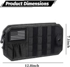 American Flag Car Sun Visor Organizer, Multi-Pockets Vehicle Visor Storage Bag with Zipper Storage Pouch and Sunglasses Holder Clip, Auto Interior Pocket Organizers, Universal Fit