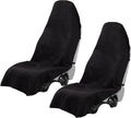 2PCS Terry Cloth seat Cover Universal Waterproof Car Sport Towel Seat Cushion Non-Slip Sweat-Absorbent Towel Cloth Suitable for Gym Workout, Universal Fit for Car SUV Van-Black