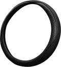Car Steering Wheel Cover, Durable Leather Cover with Anti-Slip Lining, Breathable Auto Wheel Cover Protector, Universal 15 Inch Anti-Slip Steering Wheels for Men & Women (Black)