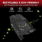 Floor Mats for Ford F-150 2015-2026 | F150 Lightning 2022-2025 SuperCrew (Rear w/o Fold Flat Storage) Carpet Floor All Weather Protector TPE Truck Liners- 1st & 2nd Row, 3pcs Black