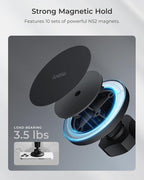 iTap 3 Magnetic Flush Mount Car Mount Phone Holder with Magnetic Ring Adapter. Compatible with iPhone, Samsung Galaxy, Google Pixel, Huawei, LG, and All Qi Compatible Smartphones
