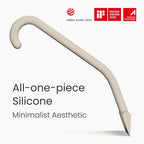 JustHang Shower Squeegee for Glass Doors, All-One-Piece Award-Winning Silicone Squeegee with Built-in Hook for Bathroom,Window, Mirror, Tile Wall,Car, Streak-Free Cleaner,10-Inch Light Taupe