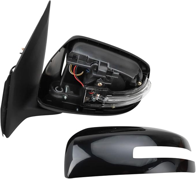 Driver and Passenger Side Mirror Assembly Set Power Smooth Black Foldaway Turn Signal Compatible with 2015 Mitsubishi Mirage, 2017-2022 Mitsubishi Mirage, 2017-2022 G4