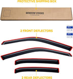 in-Channel Rain Guards for 2011-2023 Chrysler 300, Window Visor Shields Vent Deflector Shade Wind Dark Smoke 2012 2013 2014 2015 2016 2017 2018 2019 2020 2021 2022, Tape-On Inside-Mount, 4PCS