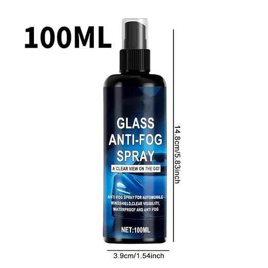 Anti Fog for Car Windshield - 100ml Anti-Rain Long-Lasting Coating, Defogger Spray with Microfiber Cloth, Auto Glass Rainproof Agent, Window Clear Demister, Moisture Barrier Liquid for Truck Outdoor