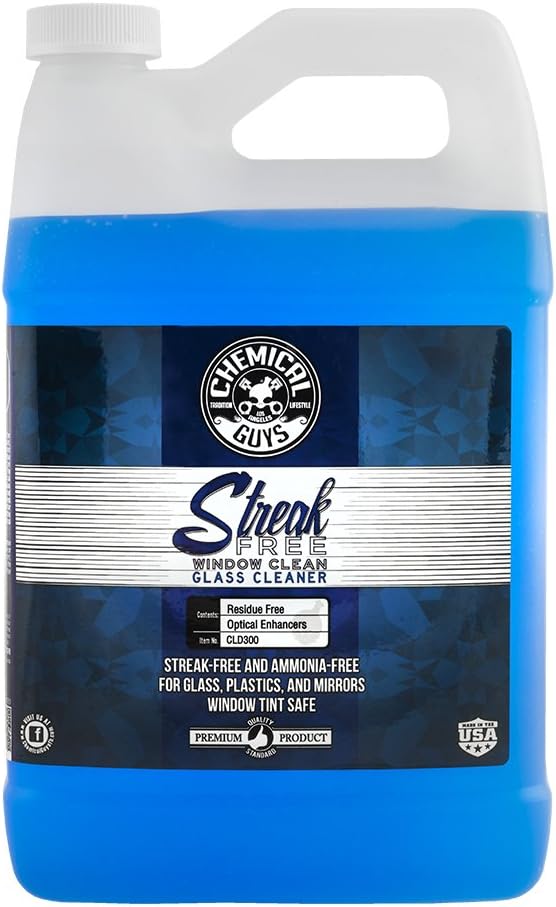 CLD300 Streak Free Glass & Window Cleaner (Works on Glass, Windows, Mirrors, Navigation Screens & More; Car, Truck, SUV and Home Use), Ammonia Free & Safe on Tinted Windows, 128 fl oz