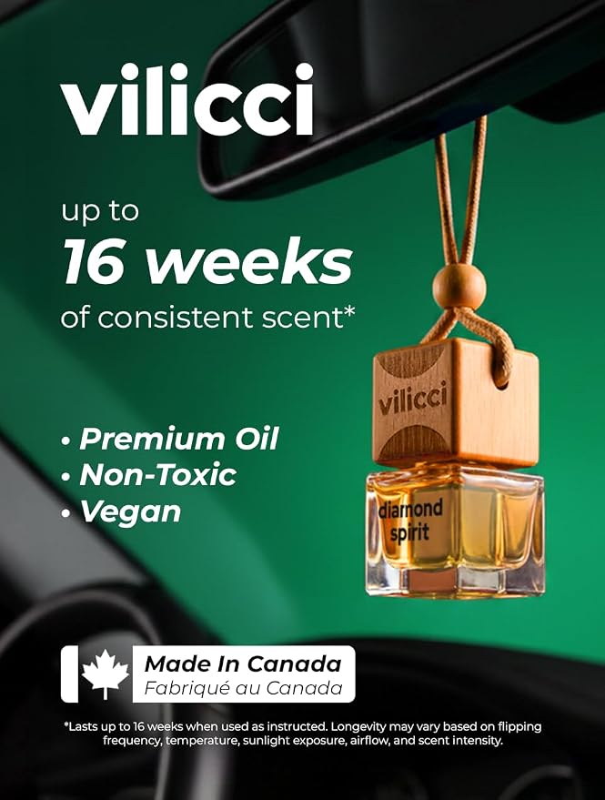 Diamond Spirit Car Air Freshener – Spicy Clean Car Fragrance & Odor Eliminator | Long-Lasting Car Diffuser | Vegan & Cruelty-Free Fragrance Oils | Premium Auto Perfume | Lasts up to 120 Days