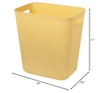 Plastic Small Bathroom Trash Can Wastebasket, 3.5 Gallon, Yellow | Compact Sturdy Garbage Can for Bathroom, Laundry Room, Kitchen, Office, Kids Room, Dorm, Durable, Easy to Clean