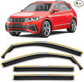 in-Channel Window Rain Guards Fit for Volkswagen VW Tiguan 2018-2024 Rain Guard Extra Durable Side Window Deflectors Window Visor Vent Visors Vent Shades Exterior Car Accessories