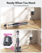 Handheld Vacuum Cordless 25000Pa Car Vacuum 3-in-1 Handheld Vacuum, Includes Smart Display and Charging Base Hand Vac Cordless Rechargeable One-Touch Empty for Home/Pet/Car (Violet)