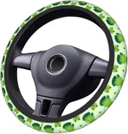 Frog Steering Wheel Cover Anti-Slip and Practical 14.5-15 Inch Universal Car Steering Wheel Cover with 2 Pieces Car Coasters Suitable for Men Women