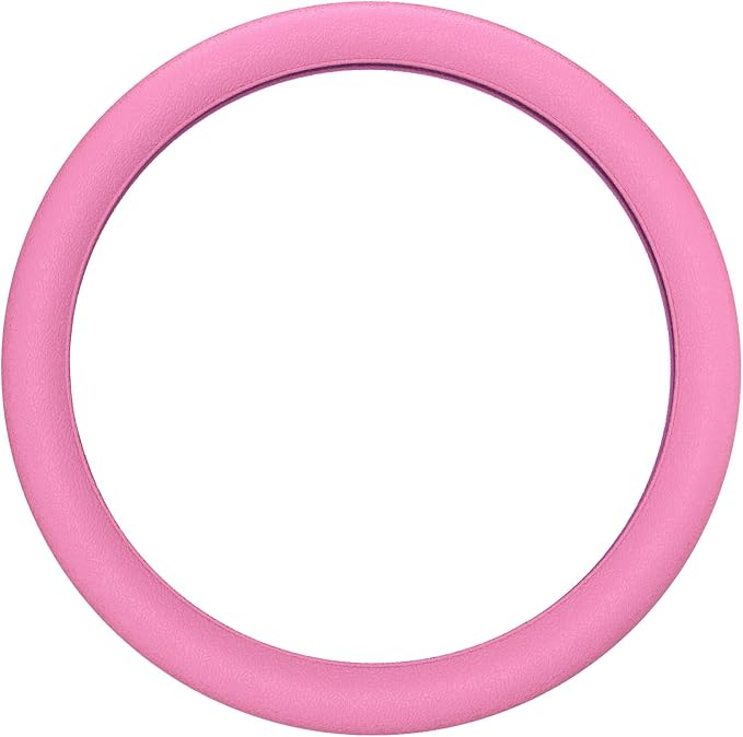 Car Steering Wheel Cover, Non-Slip Silicone Material, Multiple Color Choices, Universal Auto Parts Steering Wheel Cover, Suitable for Most Cars (Pink)