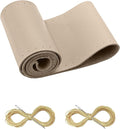 Leather Steering Wheel Cover Lace Up, Stitch on Steering Wheel Wrap, Universal Fit 13-20 Inch Car Truck Pickup Boat, A Whole Piece of Cowhide, DIY w/Needle Thread (Size M3, Light Beige)